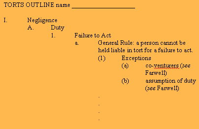 Torts Outline Example